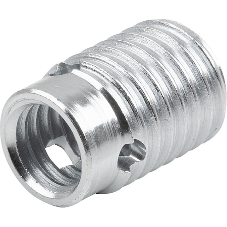 Kipp Threaded Insert Self-Tapping W. Cutting Bore, Form:B, M08, L=16, Steel Electro Zinc-Plated K1538.08
